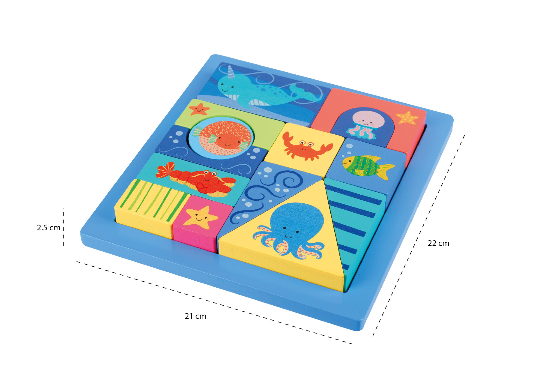 BLOCK PUZZLE.- SEA LIFE- MEASUREMENTS